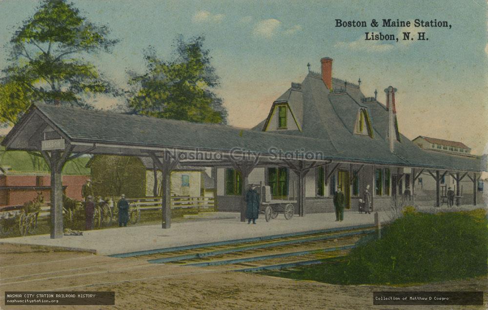 Postcard: Boston & Maine Station, Lisbon, New Hampshire